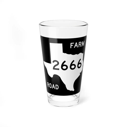Texas FM 2666 (Texas) (Road Sign) Pint Glass 16oz 16oz - Go Mug Yourself