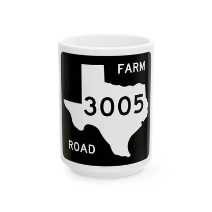 Texas FM 3005 (Texas) (Road Sign) White Coffee Mug 15oz - Go Mug Yourself