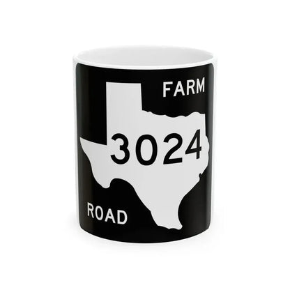 Texas FM 3024 (Texas) (Road Sign) White Coffee Mug 11oz - Go Mug Yourself