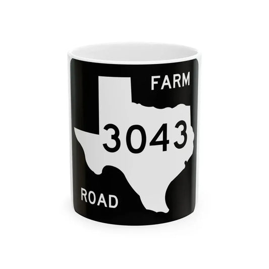 Texas FM 3043 (Texas) (Road Sign) White Coffee Mug 11oz - Go Mug Yourself