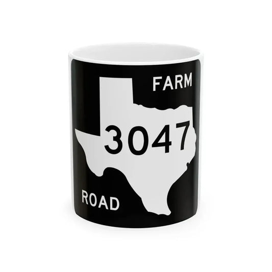 Texas FM 3047 (Texas) (Road Sign) White Coffee Mug 11oz - Go Mug Yourself