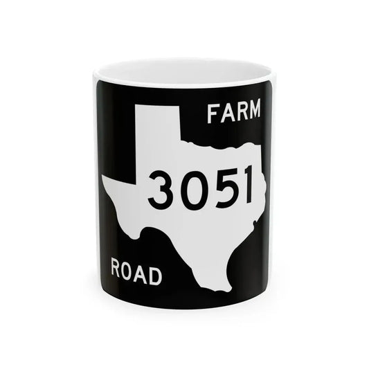 Texas FM 3051 (Texas) (Road Sign) White Coffee Mug 11oz - Go Mug Yourself