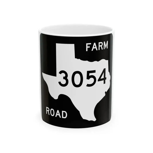Texas FM 3054 (Texas) (Road Sign) White Coffee Mug 11oz - Go Mug Yourself