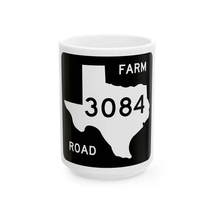 Texas FM 3084 (Texas) (Road Sign) White Coffee Mug 15oz - Go Mug Yourself