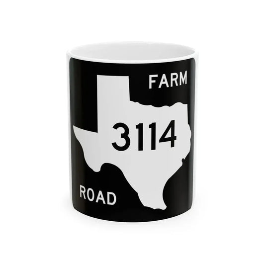 Texas FM 3114 (Texas) (Road Sign) White Coffee Mug 11oz - Go Mug Yourself