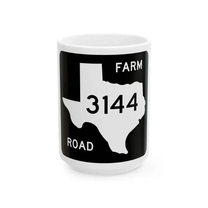 Texas FM 3144 (Texas) (Road Sign) White Coffee Mug 15oz - Go Mug Yourself