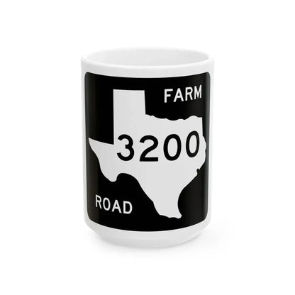 Texas FM 3200 (Texas) (Road Sign) White Coffee Mug 15oz - Go Mug Yourself