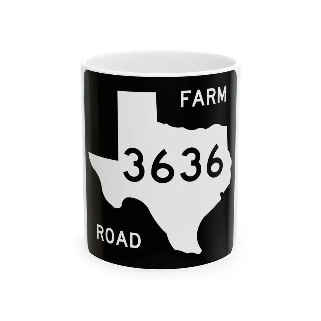 Texas FM 3636 (Texas) (Road Sign) White Coffee Mug 11oz - Go Mug Yourself