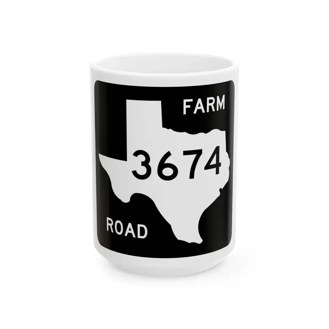 Texas FM 3674 (Texas) (Road Sign) White Coffee Mug 15oz - Go Mug Yourself