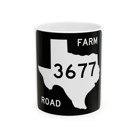 Texas FM 3677 (Texas) (Road Sign) White Coffee Mug 11oz - Go Mug Yourself