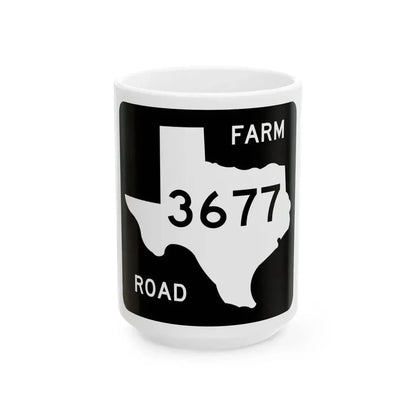 Texas FM 3677 (Texas) (Road Sign) White Coffee Mug 15oz - Go Mug Yourself