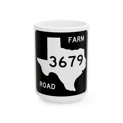 Texas FM 3679 (Texas) (Road Sign) White Coffee Mug 15oz - Go Mug Yourself