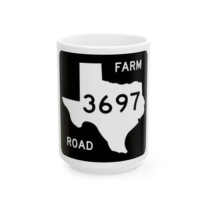 Texas FM 3697 (Texas) (Road Sign) White Coffee Mug 15oz - Go Mug Yourself