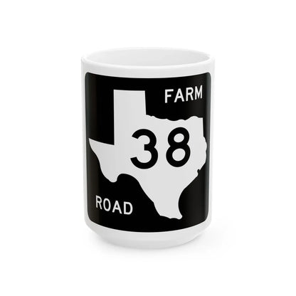 Texas FM 38 (Texas) (Road Sign) White Coffee Mug 15oz - Go Mug Yourself