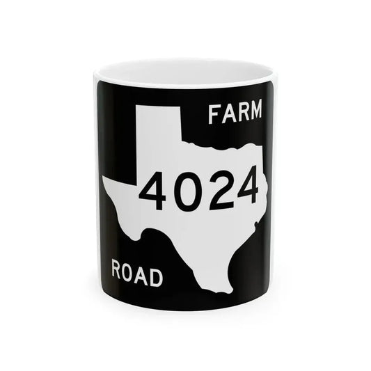 Texas FM 4024 (Texas) (Road Sign) White Coffee Mug 11oz - Go Mug Yourself