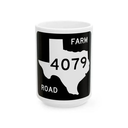 Texas FM 4079 (Texas) (Road Sign) White Coffee Mug 15oz - Go Mug Yourself