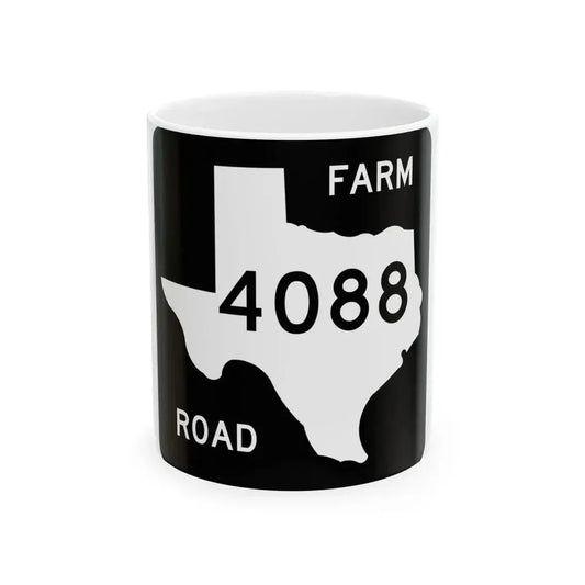 Texas FM 4088 (Texas) (Road Sign) White Coffee Mug 11oz - Go Mug Yourself
