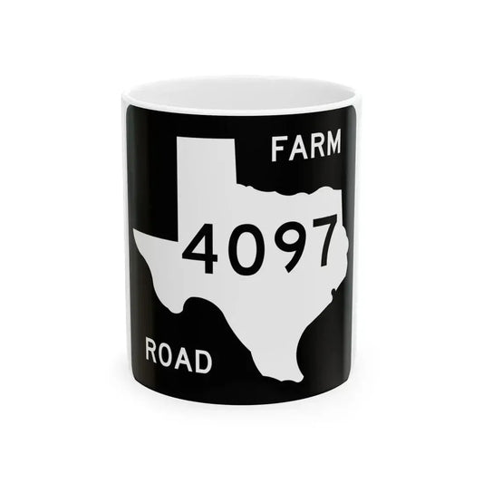 Texas FM 4097 (Texas) (Road Sign) White Coffee Mug 11oz - Go Mug Yourself