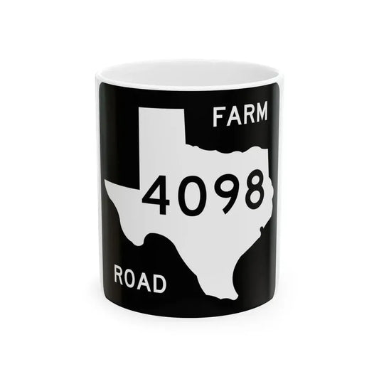 Texas FM 4098 (Texas) (Road Sign) White Coffee Mug 11oz - Go Mug Yourself