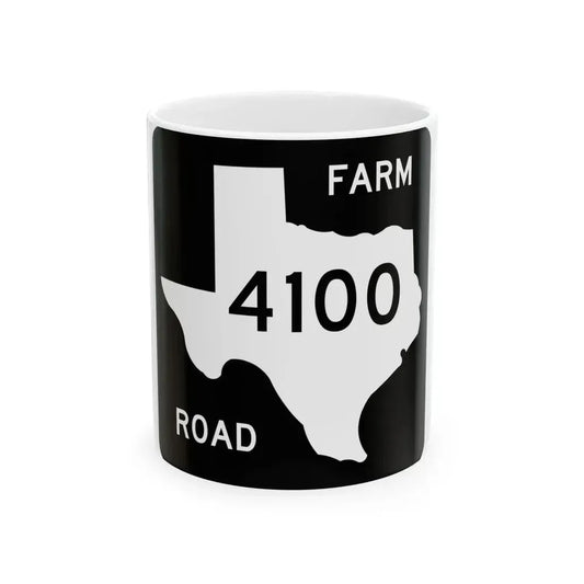 Texas FM 4100 (Texas) (Road Sign) White Coffee Mug 11oz - Go Mug Yourself