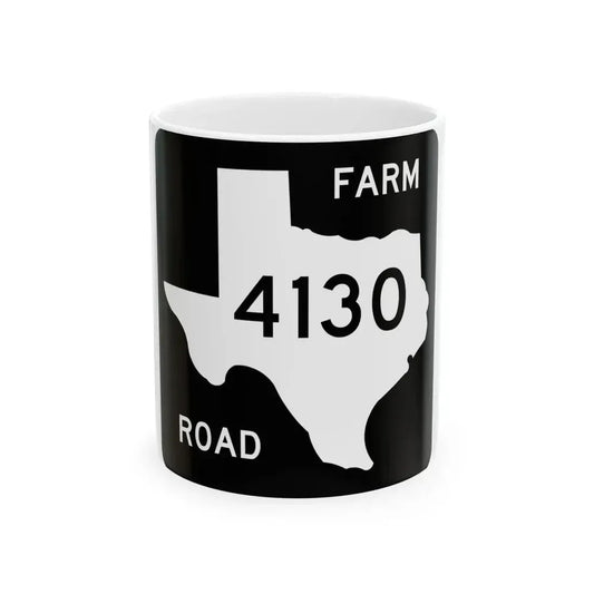 Texas FM 4130 (Texas) (Road Sign) White Coffee Mug 11oz - Go Mug Yourself