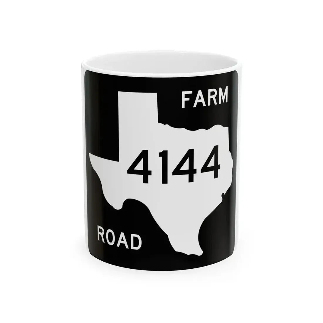 Texas FM 4144 (Texas) (Road Sign) White Coffee Mug 11oz - Go Mug Yourself