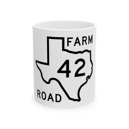 Texas FM 42 1956 (Texas) (Road Sign) White Coffee Mug 11oz - Go Mug Yourself