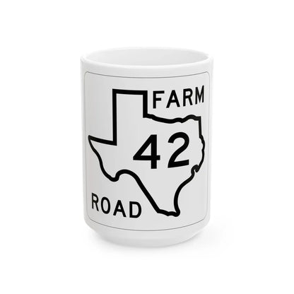 Texas FM 42 1956 (Texas) (Road Sign) White Coffee Mug 15oz - Go Mug Yourself