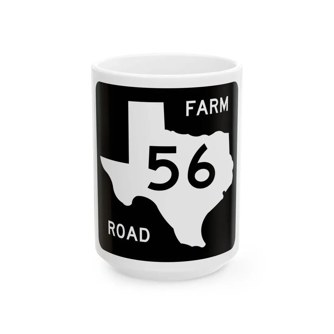 Texas FM 56 (Texas) (Road Sign) White Coffee Mug 15oz - Go Mug Yourself