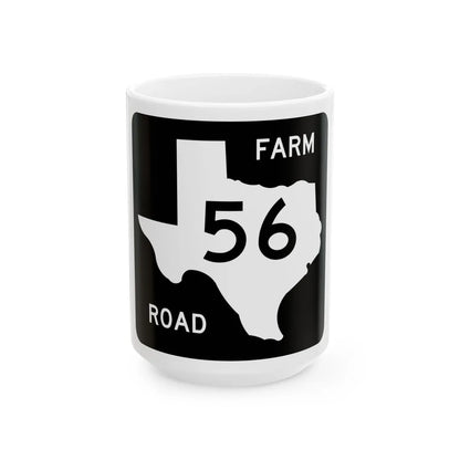 Texas FM 56 (Texas) (Road Sign) White Coffee Mug 15oz - Go Mug Yourself