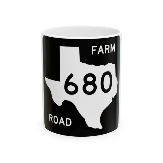 Texas FM 680 (Texas) (Road Sign) White Coffee Mug 11oz - Go Mug Yourself