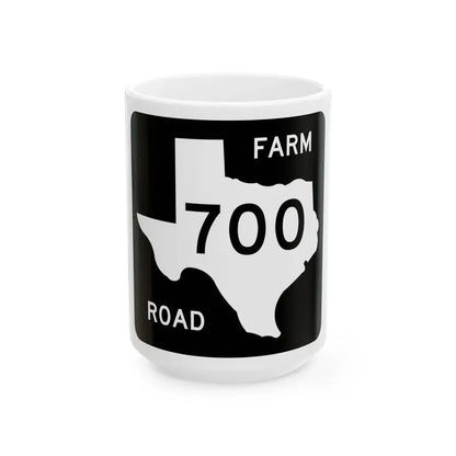 Texas FM 700 (Texas) (Road Sign) White Coffee Mug 15oz - Go Mug Yourself