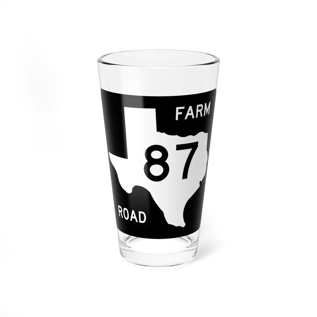 Texas FM 87 (Texas) (Road Sign) Pint Glass 16oz 16oz - Go Mug Yourself