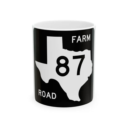 Texas FM 87 (Texas) (Road Sign) White Coffee Mug 11oz - Go Mug Yourself