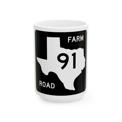Texas FM 91 (Texas) (Road Sign) White Coffee Mug 15oz - Go Mug Yourself