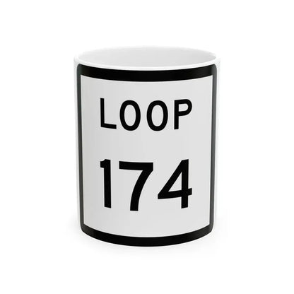 Texas Loop 174 (Texas) (Road Sign) White Coffee Mug 11oz - Go Mug Yourself