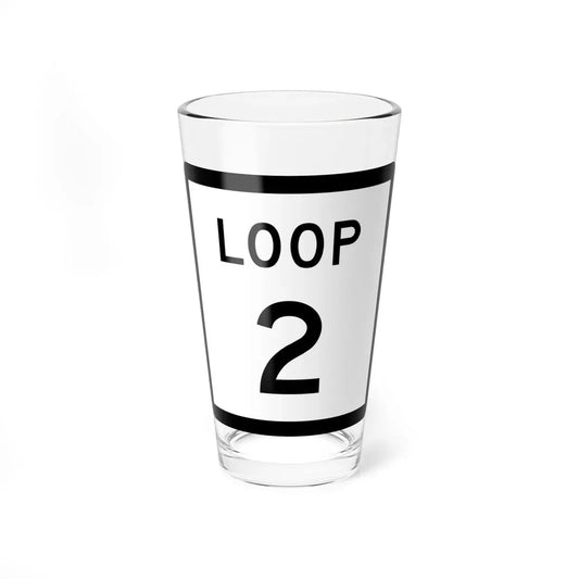 Texas Loop 2 (Texas) (Road Sign) Pint Glass 16oz 16oz - Go Mug Yourself