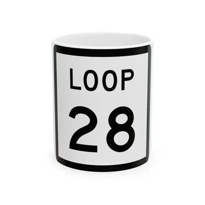 Texas Loop 28 (Texas) (Road Sign) White Coffee Mug 11oz - Go Mug Yourself