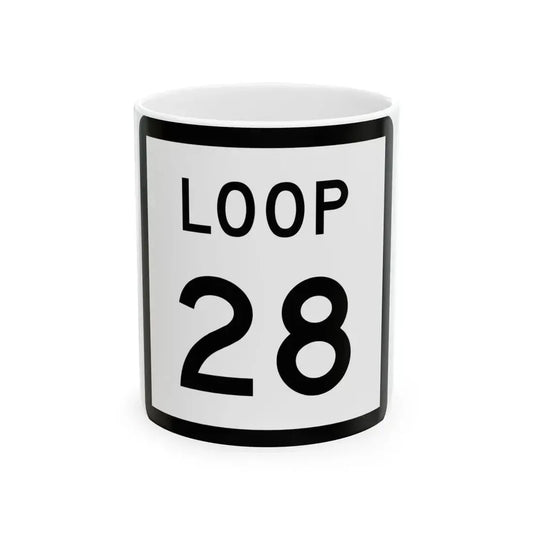 Texas Loop 28 (Texas) (Road Sign) White Coffee Mug 11oz - Go Mug Yourself
