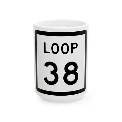 Texas Loop 38 (Texas) (Road Sign) White Coffee Mug 15oz - Go Mug Yourself