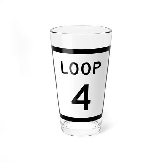 Texas Loop 4 (Texas) (Road Sign) Pint Glass 16oz 16oz - Go Mug Yourself