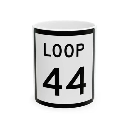 Texas Loop 44 (Texas) (Road Sign) White Coffee Mug 11oz - Go Mug Yourself
