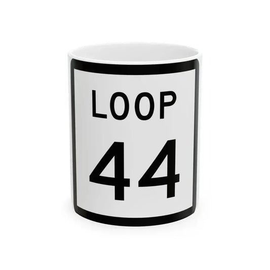 Texas Loop 44 (Texas) (Road Sign) White Coffee Mug 11oz - Go Mug Yourself