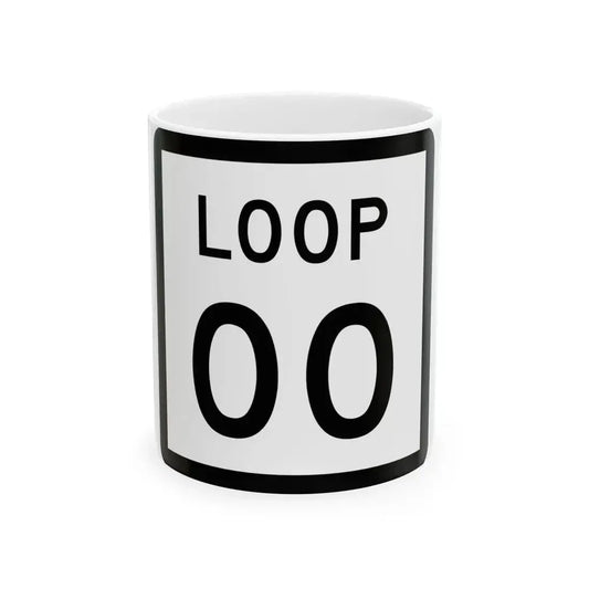 Texas Loop XX (Texas) (Road Sign) White Coffee Mug 11oz - Go Mug Yourself