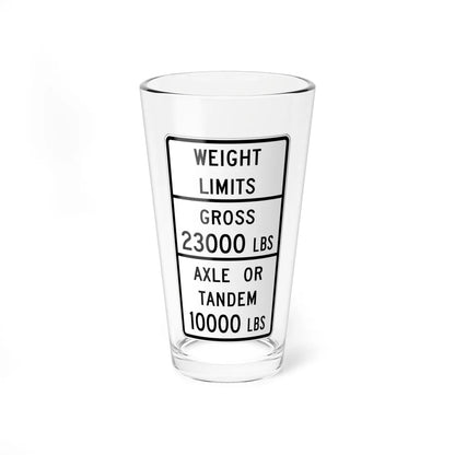Texas MUTCD R12-4bT template (Texas) (Road Sign) Pint Glass 16oz 16oz - Go Mug Yourself