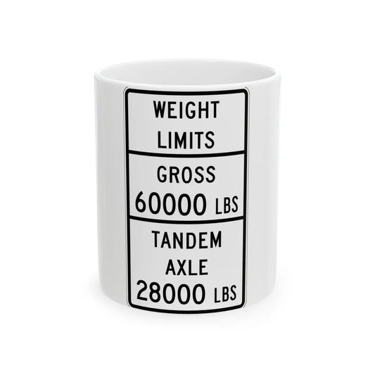 Texas MUTCD R12-4cT template (Texas) (Road Sign) White Coffee Mug 11oz - Go Mug Yourself