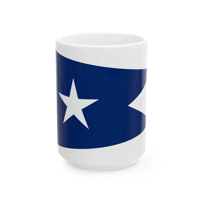 Texas Navy Broad Pennant of a Commodore (United States) White Coffee Mug 15oz - Go Mug Yourself