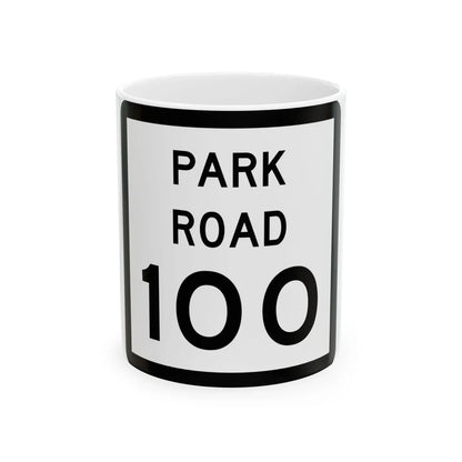 Texas Park Road 100 (Texas) (Road Sign) White Coffee Mug 11oz - Go Mug Yourself