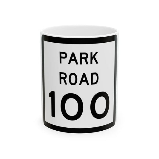 Texas Park Road 100 (Texas) (Road Sign) White Coffee Mug 11oz - Go Mug Yourself