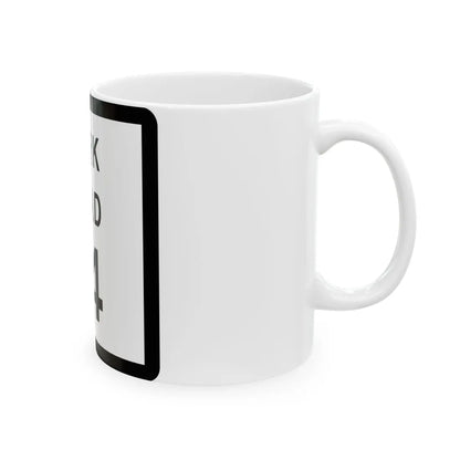 Texas Park Road 14 (Texas) (Road Sign) White Coffee Mug - Go Mug Yourself